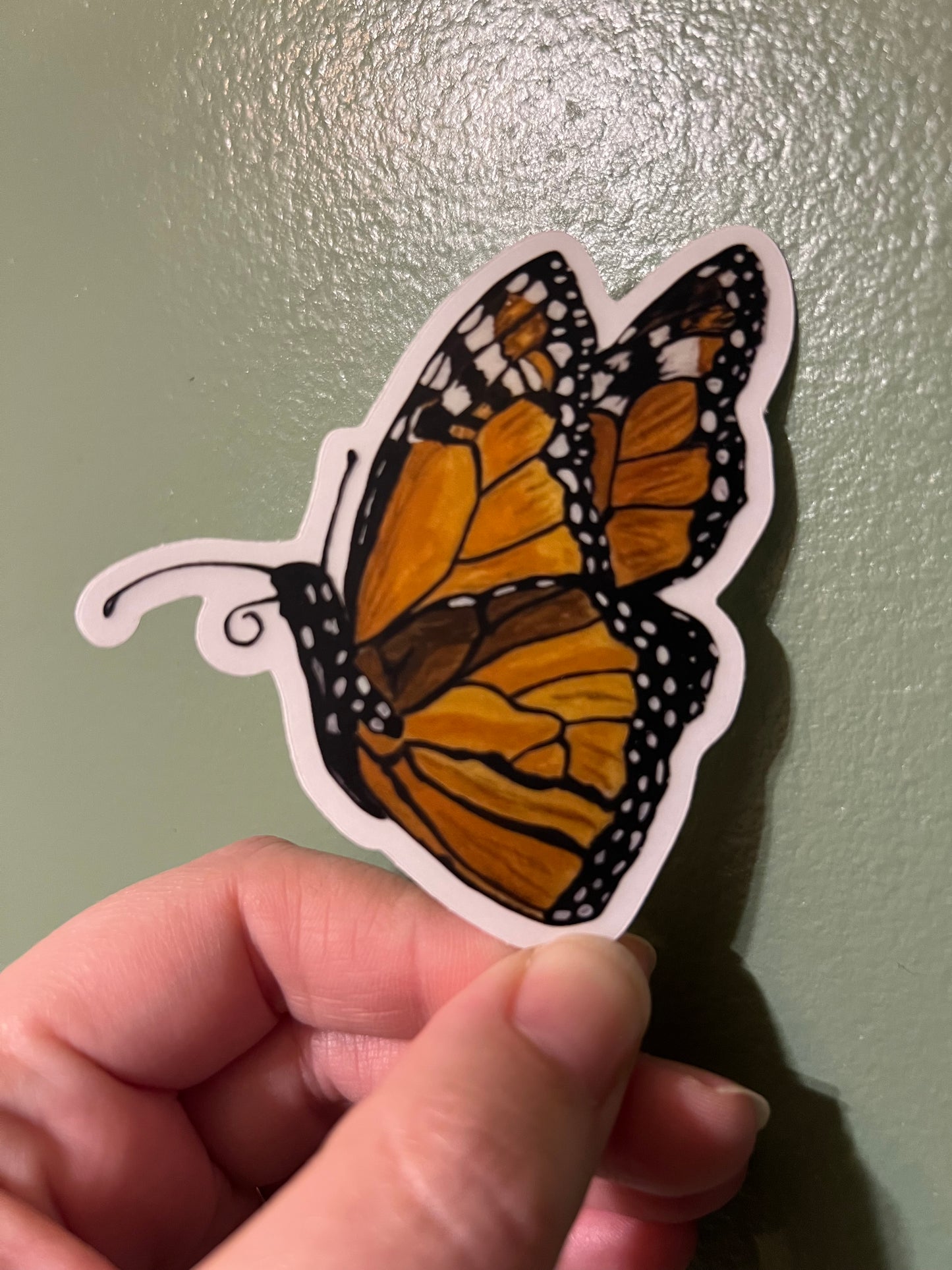 Monarch Butterfly Sticker w/ Clear Border
