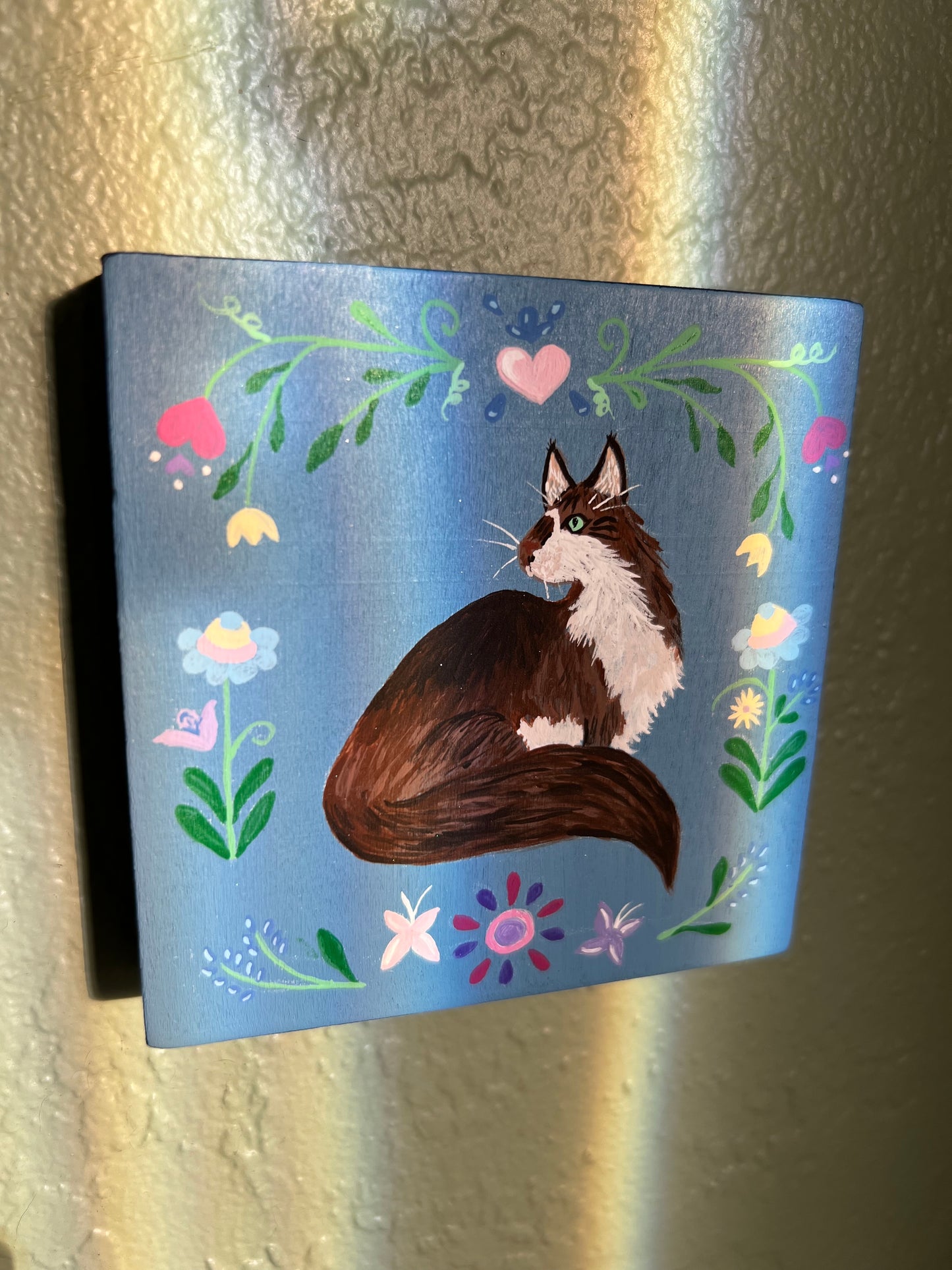 Custom Hand Painted Pet Folk Art Portrait