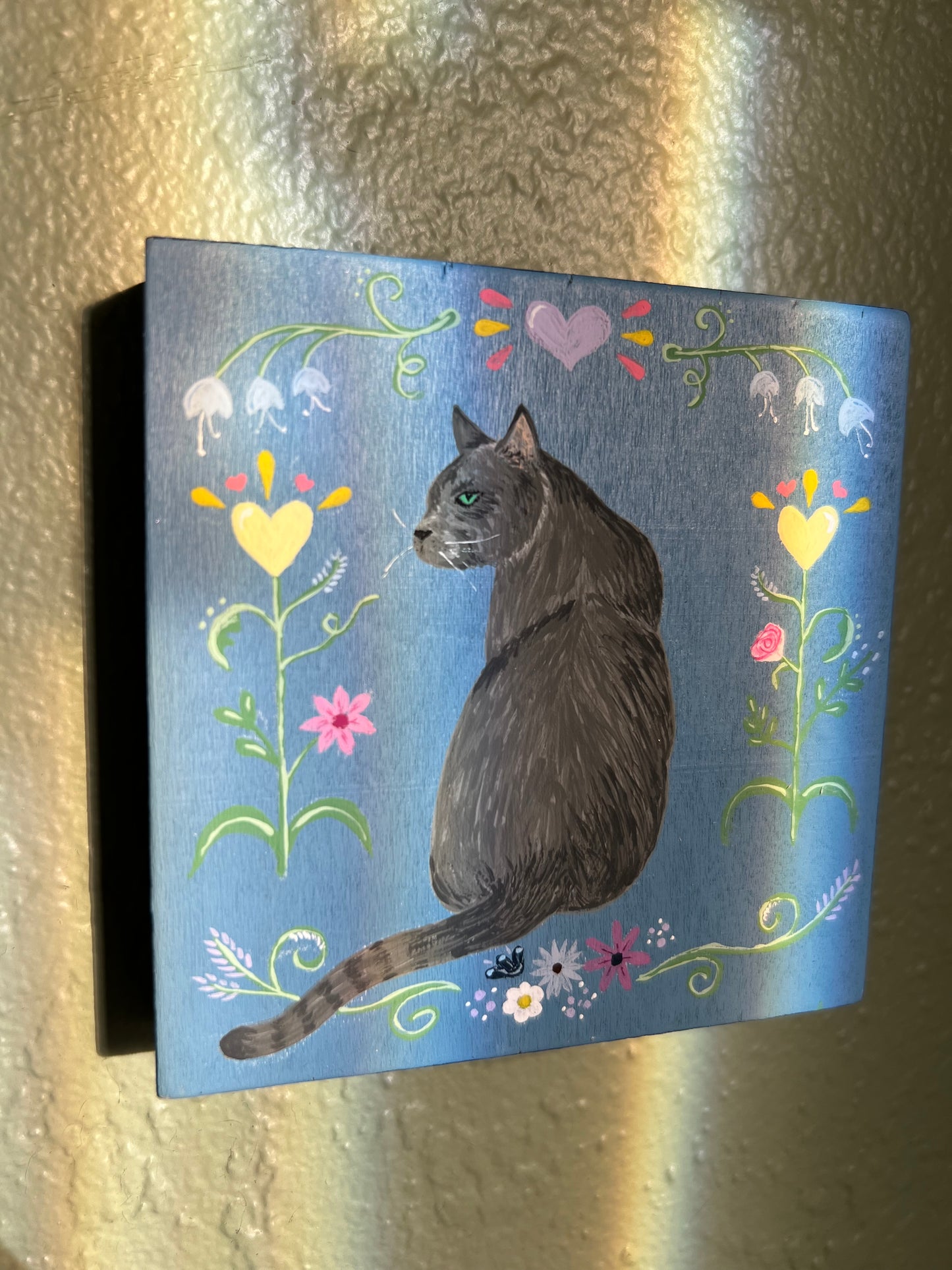 Custom Hand Painted Pet Folk Art Portrait