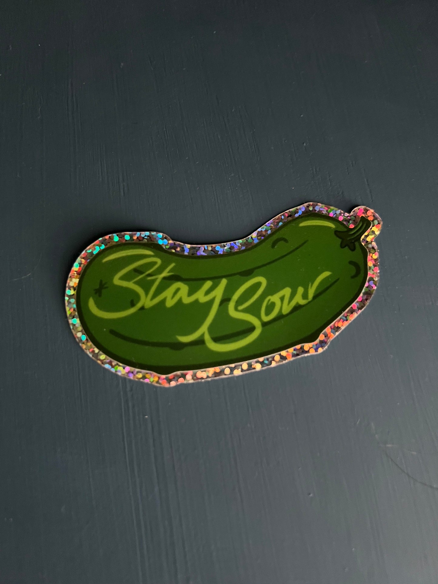 “Stay Sour” Sparkle Pickle Sticker