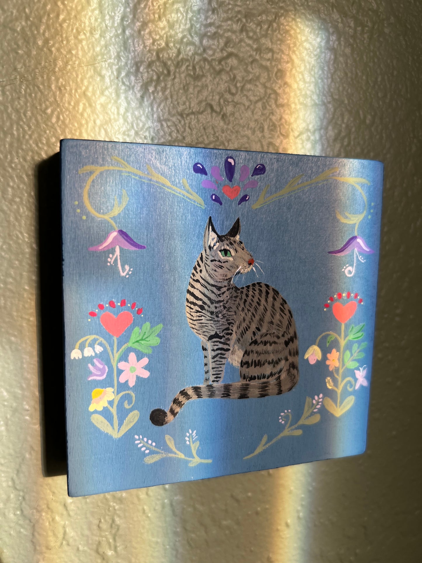 Custom Hand Painted Pet Folk Art Portrait