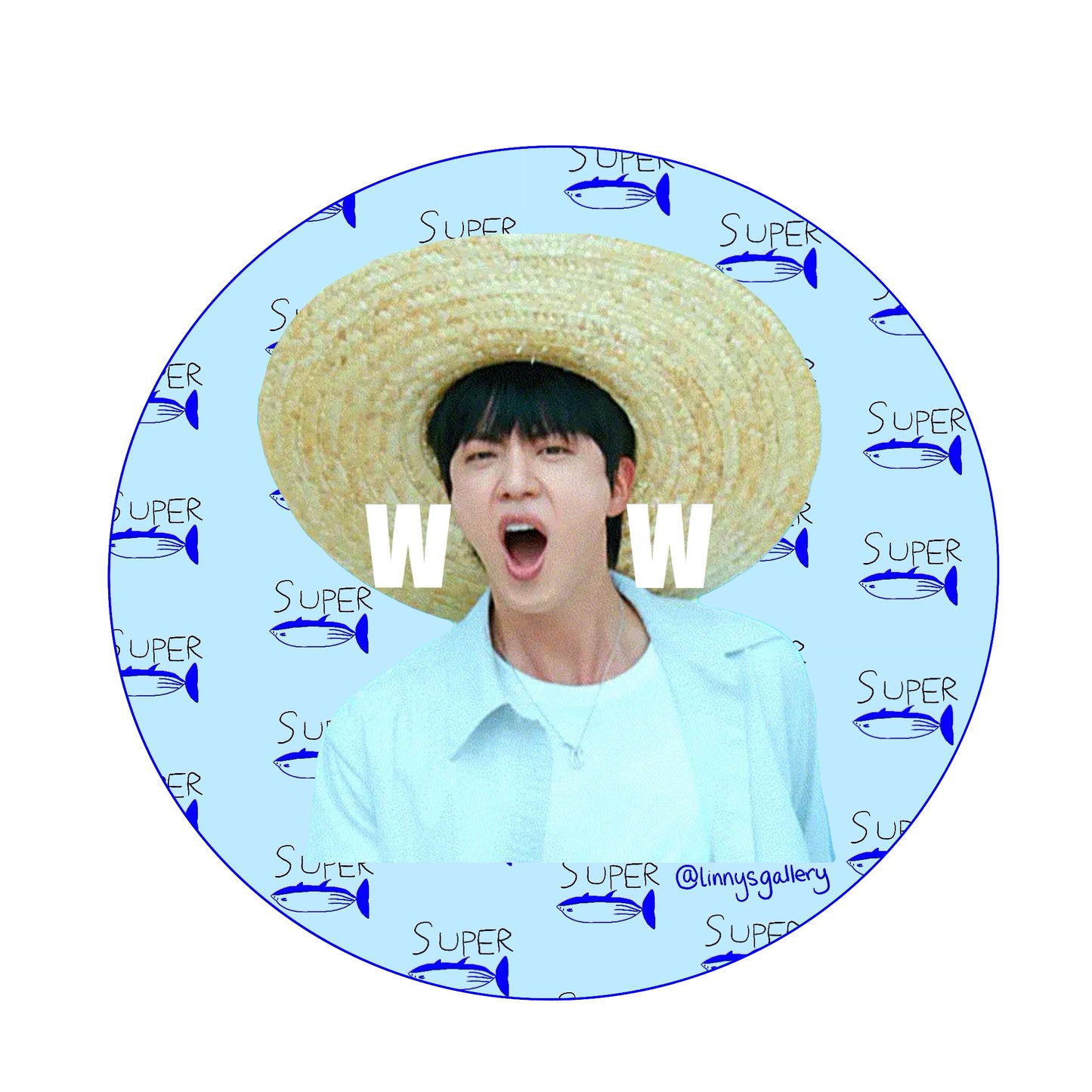 The Borahae Collection: Kim Seok Wow Roundie Sticker
