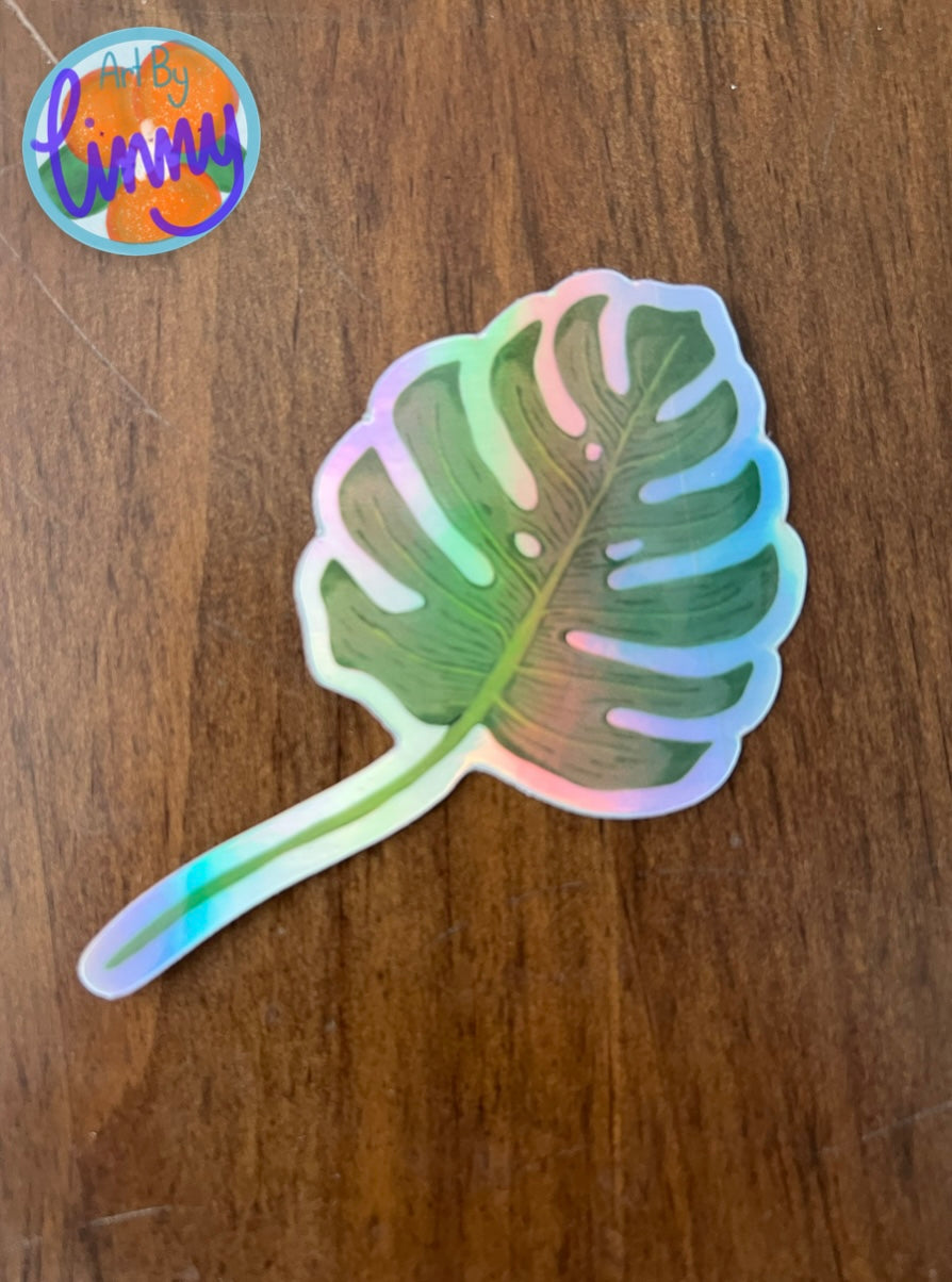 Philodendron Holographic Sticker