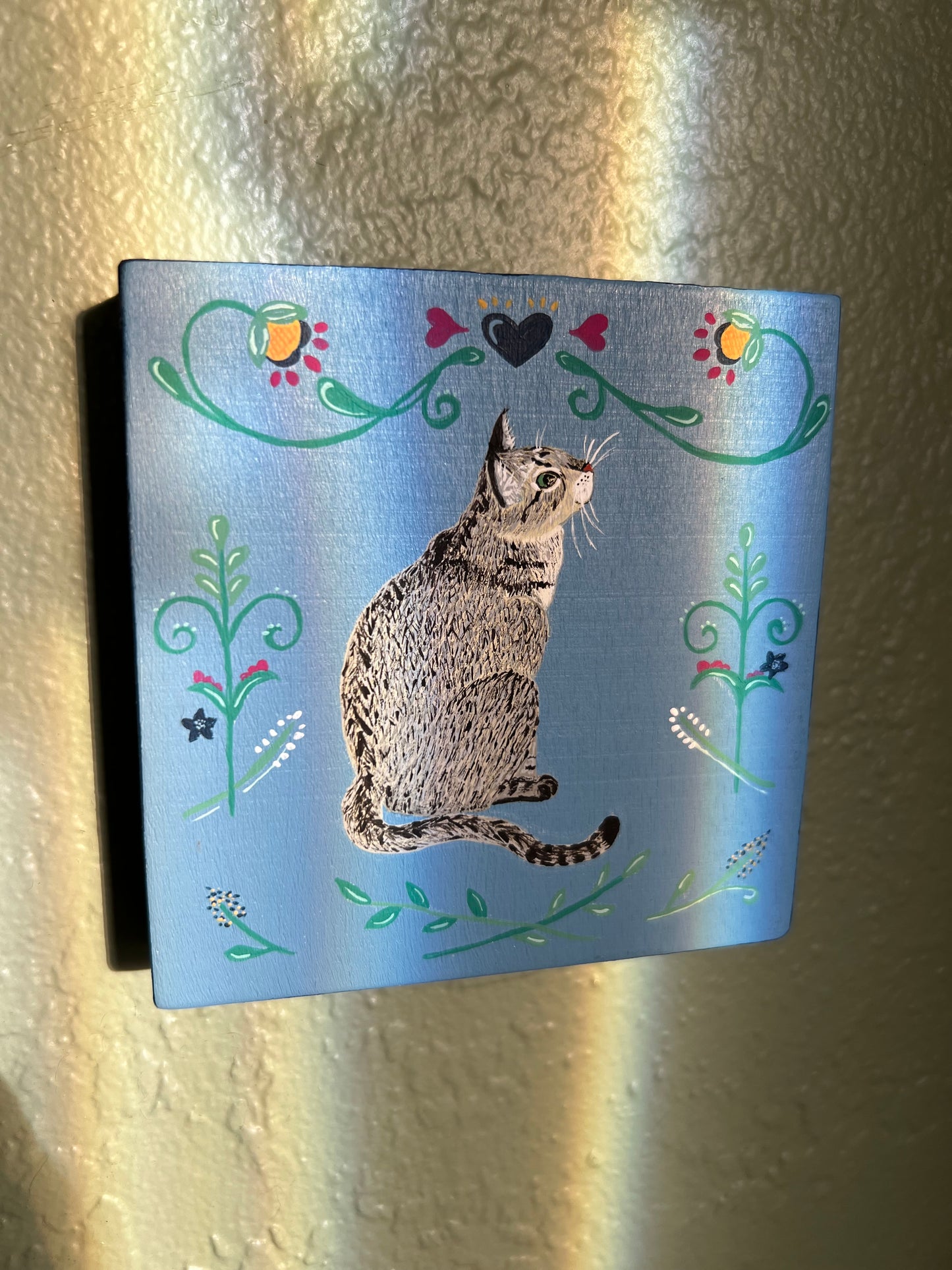 Custom Hand Painted Pet Folk Art Portrait