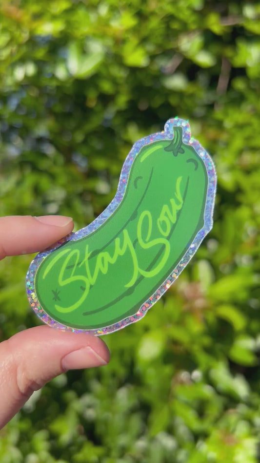 “Stay Sour” Sparkle Pickle Sticker